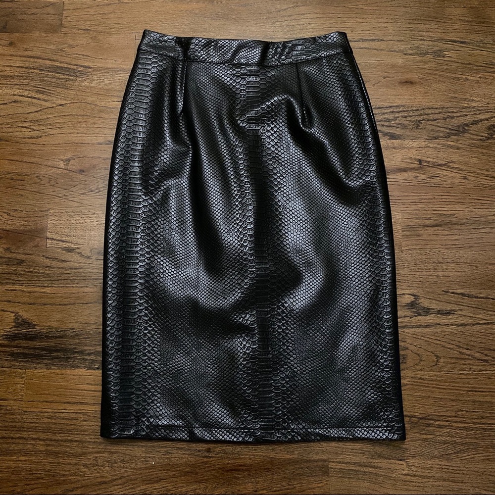 Comme Black Lizard Print Midi Skirt